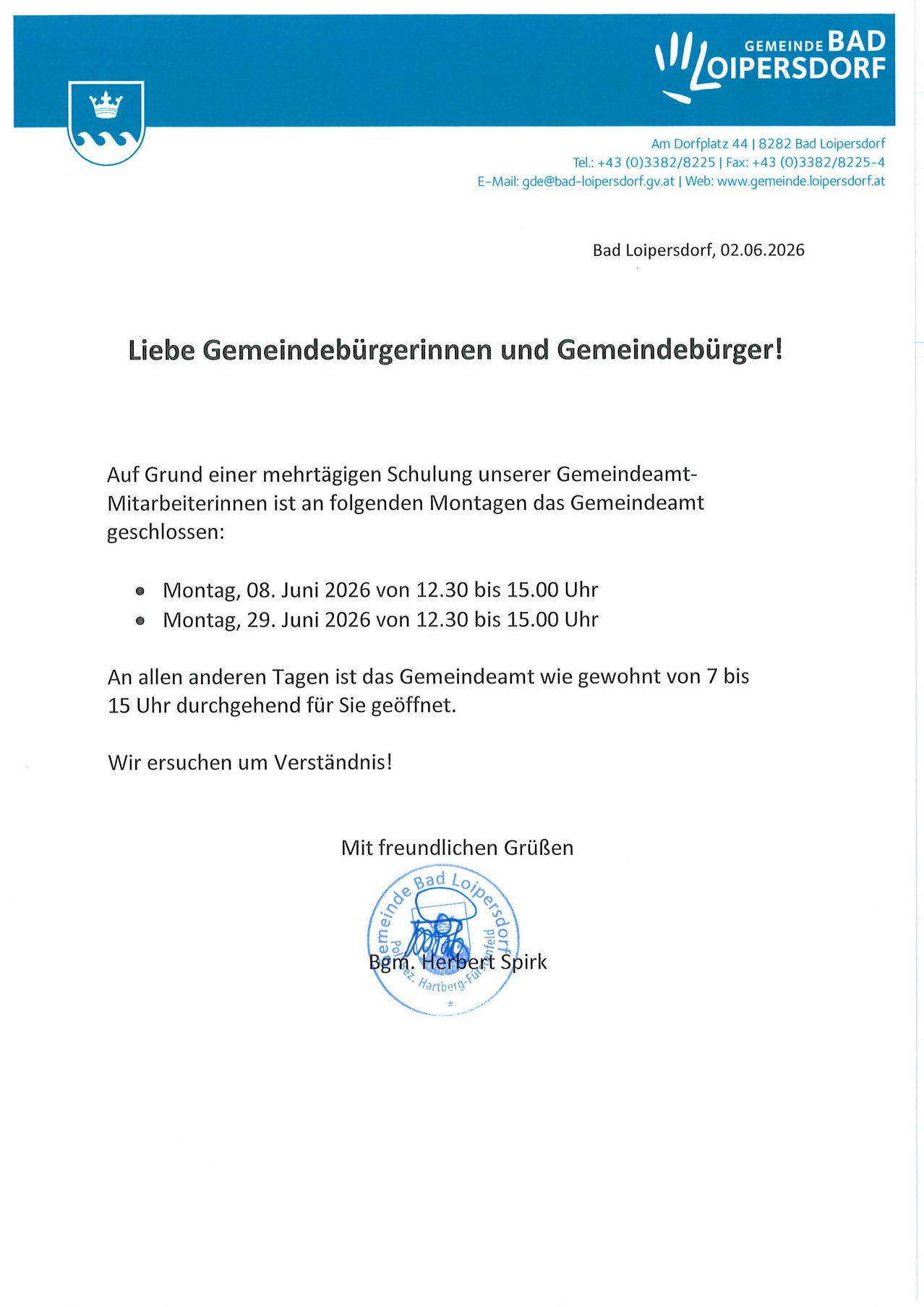 Seminarffnungszeiten
