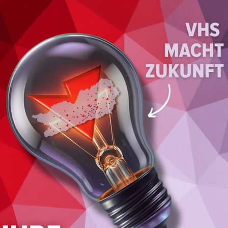 Eine Werbung für Reise-Highlights im Herbst 2026, mit einer leuchtenden Glühbirne, die eine Karte enthält, vor einem roten und lila geometrischen Hintergrund.