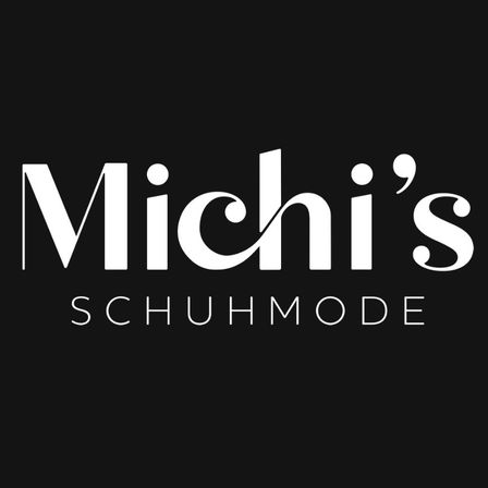 The Michi's Schuhmode logo on a black background. The name is written in white, bold, and cursive. Below the name, in smaller font, is 'Schuhmode.'