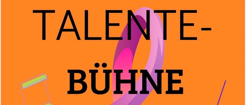 Ein Veranstaltungsposter mit einem lebhaften Musiknotensymbol und dem Text 'Bühne'. Darunter steht das Datum 09.02.2026, Beginn um 18:30 Uhr. Der Veranstaltungsort ist Konzertsaal Musikschule Bad Radkersburg. Die Künstler sind Tobias Urdl, Elena Steidl, Emilia, Sophie Tröster und Christina Jauschnegg.