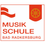 Das Logo der Musik Schule Bad Radkersburg zeigt eine rote Flagge mit einem Rad in der Mitte. Der Text lautet 'Musik Schule Bad Radkersburg'.