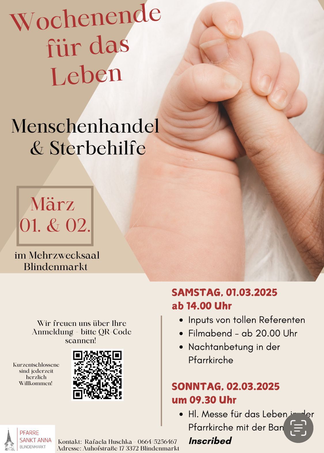 Bild enthält, Advertisement, Body Part, Finger, Hand, Person, Poster, Massage, QR Code, Text