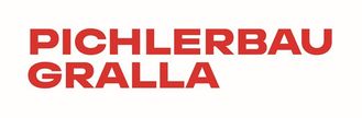 Das Logo der Pichlerbau GmBH, in fetten roten Buchstaben auf weißem Hintergrund dargestellt. Der Text ist in zwei Zeilen aufgeteilt: 'PICHLERBAU' oben und 'GRALILA' unten.
