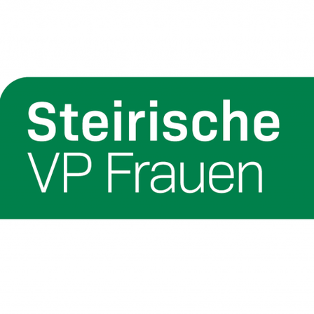 Logo für Steirische VP Frauen, eine politische Organisation, mit einem grünen und weißen Farbschema und einem weißen Löwenemblem.