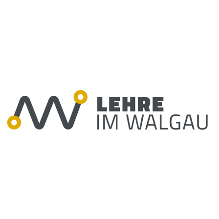 Das Bild zeigt das Logo von 'Lehr im Walgau'. Es besteht aus einem stilisierten Buchstaben 'W' in Grau mit gelben Punkten, gefolgt vom Text 'Lehr im Walgau' in fetter schwarzer Schrift. Das Logo ist schlicht und modern und repräsentiert wahrscheinlich eine Bildungseinrichtung in der Region Walgau.