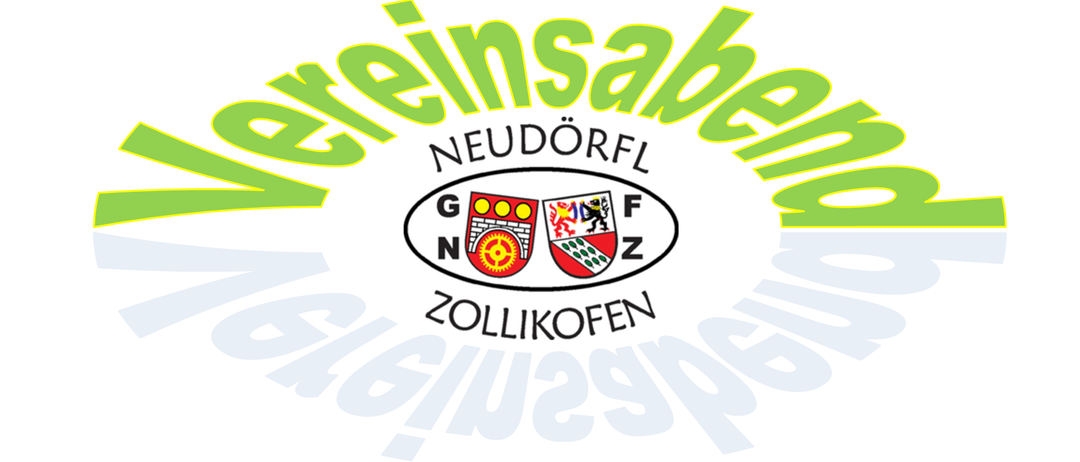 Logo für Vereinsabend Neudorfl mit dem Namen GNZ in einem roten Kreis und dem Namen Zollikofen darunter. Das Wort Vereinsabend ist grün geschrieben.