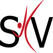 Ein stilisiertes Logo mit den Buchstaben 'S' und 'V', verbunden durch eine rote Linie, die eine dynamische Form bildet.