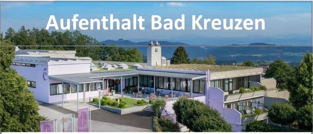 Heilende und wohltuende Aufenthalte im weitläufigen Kurhaus des 'Curhaus Bad Kreuzen', dem ersten Zentrum für 'Traditionelle Europäische Medizin' (TEM). Vom 14. Juni bis 20. Juni 2026 mit dem Kneipp Aktiv-Club Melk, inklusive Kneippanwendungen & Gymnastik. 6 Nächte Vollpension 'Gesunde Auszeit'. Kosten pro Person je Zimmerkategorie: Wahlweise €692, €876 oder €926.
