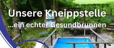Werbeposter für die Kneipp Aktiv-Club Veranstaltung am 28. Juli 2026 mit einem Pool, einer Holzbank und einem Schild. Die Veranstaltung verspricht ein gesundes Leben.
