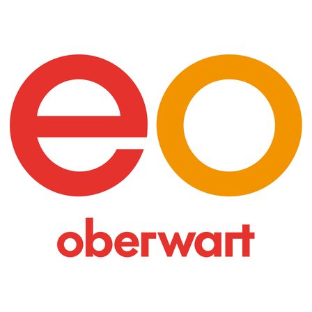Das Logo zeigt zwei sich überschneidende Kreise, einen roten und einen orangefarbenen, mit dem Wort 'oberwart' darunter in Rot.