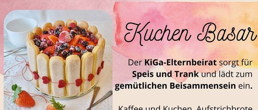 Veranstaltungsposter mit Essen, Spielen und Kuchen. Beinhaltet Details für ein Treffen am 17. Mai 2025 in der Schule Pernegg. Zeigt einen Kuchen, eine Erdbeere und eine Aufforderung zum Mitbringen von Essen.