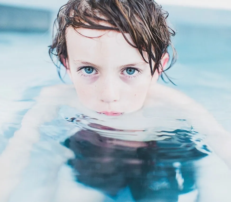 Bathing, Baby, Person, Face, Head, Swimming, Water, Water Sports, Photography, Portrait