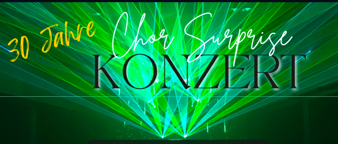 Plakat für 'Jahreschor Surprise Konzert' am 29. Mai 2026 um 19:30 in Kulturhalle Gröbming. Mit Karl Edegger und Gerhard Lipp. Sponsorenlogos werden angezeigt.