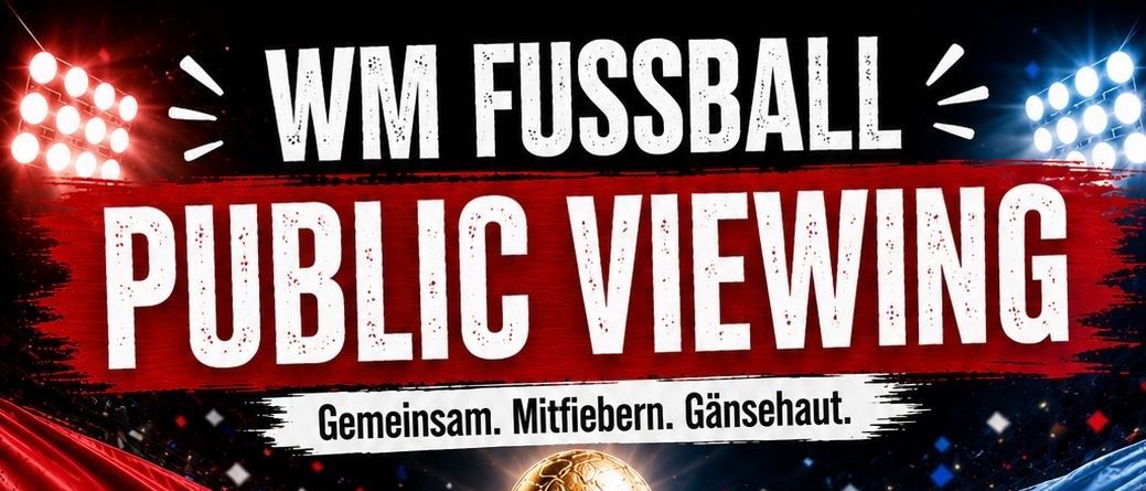 Plakat für die öffentliche Vorführung eines Fußballspiels zwischen Österreich und Argentinien. Zeigt Flaggen, einen Pokal und das Datum 22. Juni 2026.