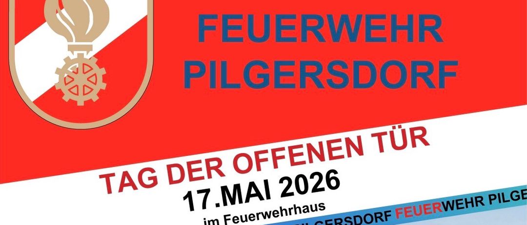 Ein Tag der offenen Tür in Pilgersdorf, geplant für den 17. Mai 2026, im örtlichen Feuerwehrhaus. Die Veranstaltung beginnt um 9:30 Uhr mit einem Vormittagsmarkt, gefolgt von Essensverkostungen bis 14:00 Uhr. Kaffee und Mehlspeisen sind ebenfalls erhältlich.