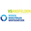 Volksschule Ansfelden-Logo. Ein schwarzer Hintergrund mit dem Text 'VSANSFELDERN' in Gelb und Weiß, gefolgt von 'WISSEN WOHLFUHLEN WERTSCHÄTZEN' in Blau und Gelb. Links befindet sich ein blaues und weißes kreisförmiges Logo.