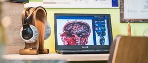 Bild enthält, Computer, Electronics, Laptop, Pc, Desk, Furniture, Table, Person