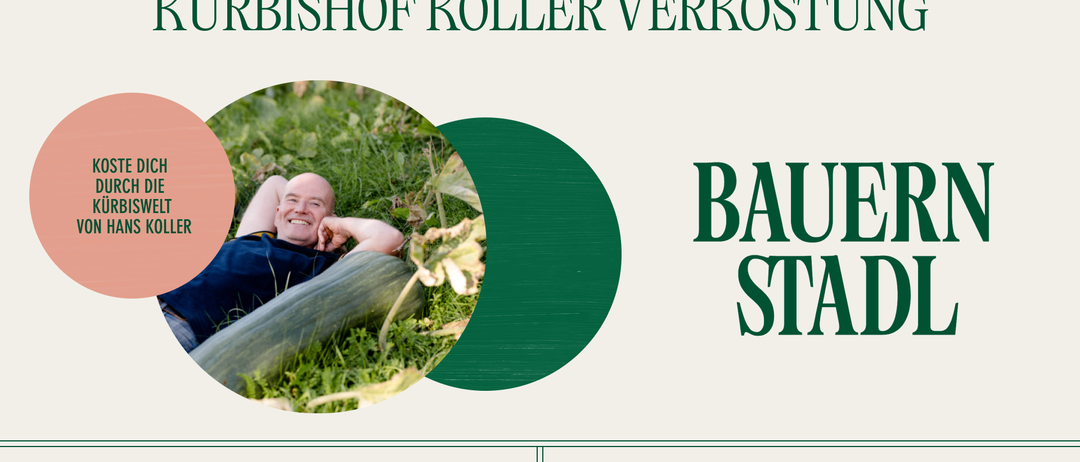 Ein Bild eines Mannes, der mit einer Zucchini auf Gras liegt und ein Ereignis von Bischof Koller im Jahr 2026 in Bauernstadt ankündigt, mit kostenlosem Eintritt.