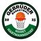 Gebrüder Basketball Logo mit einem Basketball im Korb und den Zahlen 20 und 25 auf beiden Seiten.