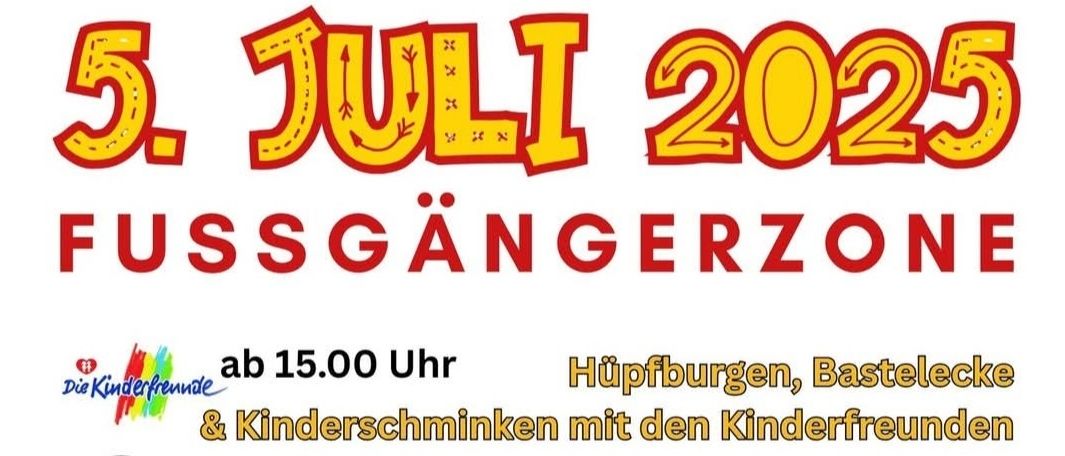 Plakat für das Summer Fest am 5. Juli 2025. Aktivitäten umfassen Popcorn, Snacks und Gesichtsbemalung mit Freunden, gefolgt von einer Show des Jiu Jitsu Clubs.