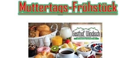 Muttertags-Frühstück am 10. Mai von 8:00 bis 13:00 mit Prosecco, 23,50€ pro Person, Kinder bis 10 Jahre 9,50€. Nur mit Reservierung.