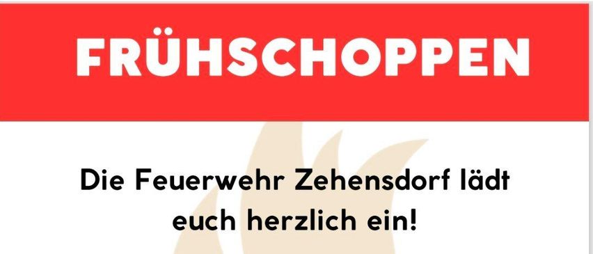Plakat für eine Gemeinschaftsveranstaltung der Feuerwehr Zehensdorf. Bietet eine Einladung für den 1. Juni 2025, Beginn um 9 Uhr. Beinhaltet einen Wortgottesdienst ab 9:30 Uhr. Zeigt Illustrationen eines Sprungburgs und Essens.