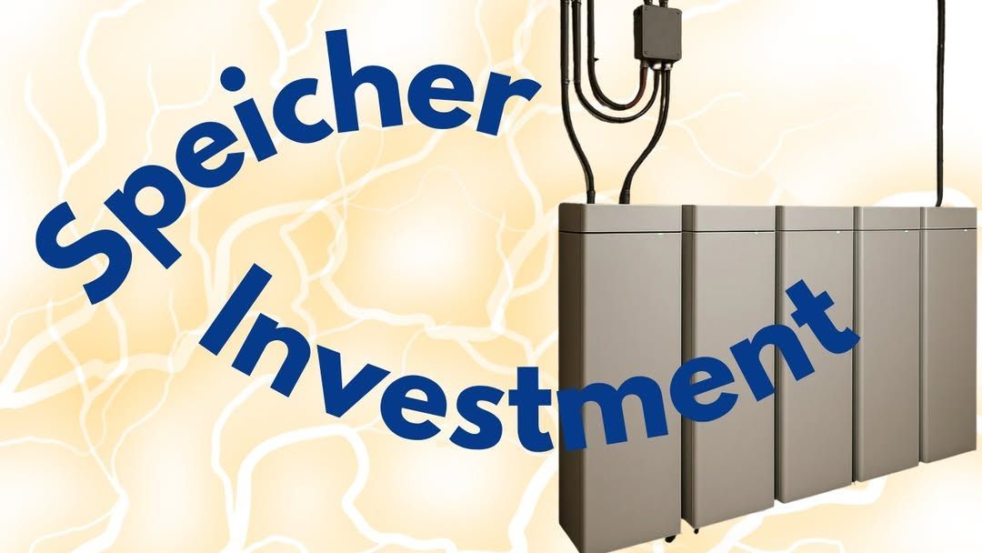 Ein Bild zeigt einen gelben Hintergrund mit einem Zickzackmuster und drei grauen Kästen, die mit 'peicher' und 'Investment' beschriftet sind. Die Kästen sind durch schwarze Drähte mit einem grauen Quadrat verbunden.