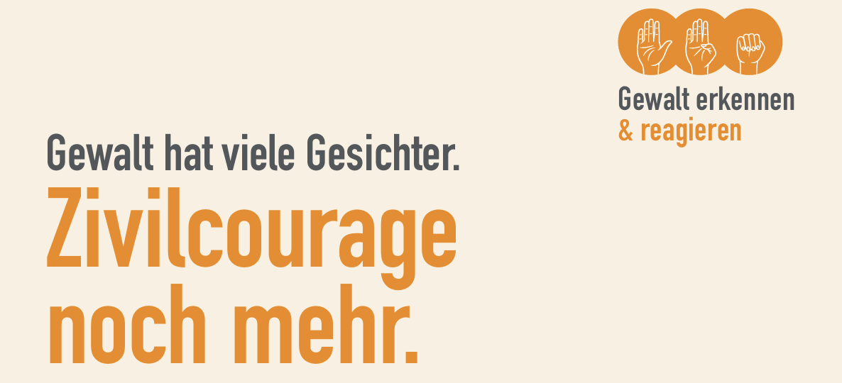 Die Kampagne "Courage mehr" geht verschiedene Formen von Gewalt an. Sie ermutigt Menschen, sich gegen Gewalt zu wehren.