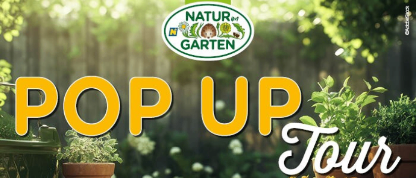 An advertisement for a pop-up tour with a garden theme. It features the date Saturday, July 4th, 2026, and the location Waidhofen an der Thaya.