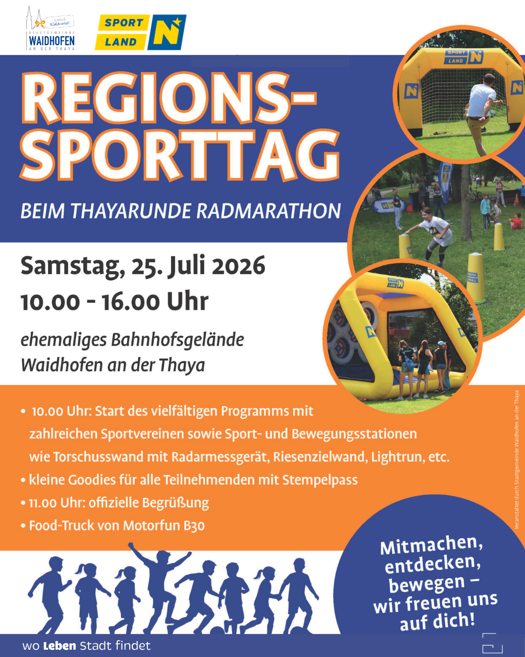 Regions-Sporttag beim Thayarunde Radmarathon in Waidhofen an der Thaya am 25. Juli 2026