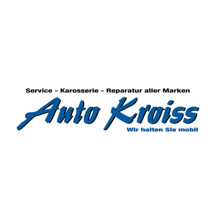 Logo für Auto Kroiss, ein Kfz-Serviceunternehmen, bietet Dienstleistungen, Karosseriearbeiten und Reparaturen für alle Marken an. Slogan: Wir halten Sie mobil.