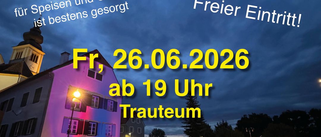 An evening of traditional and modern brass music at Traleutem. Date: Fri, June 26, 2026, starting at 7 PM. Free admission, food and drinks available.