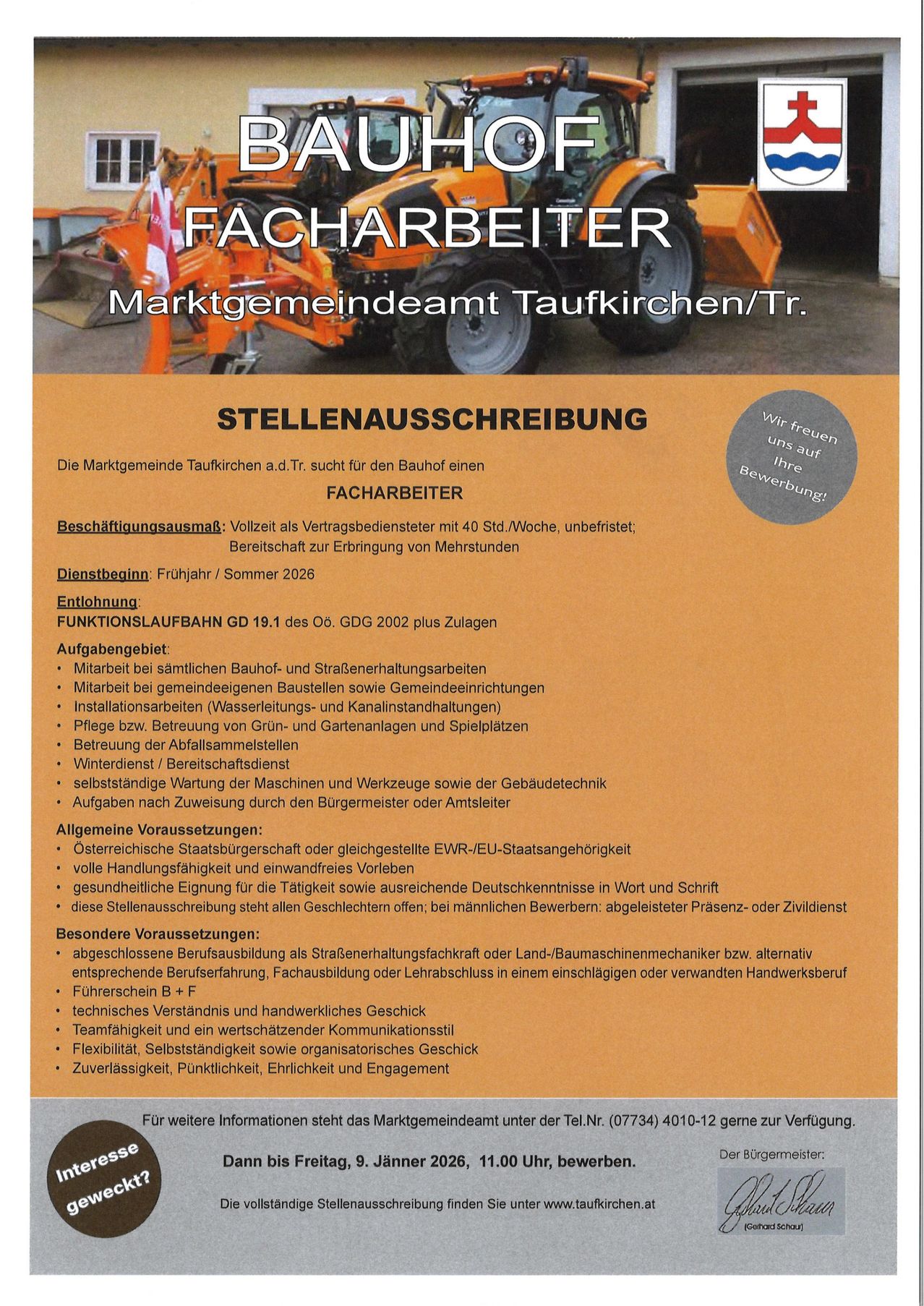 StellenausschreibungBauhofFacharbeiter