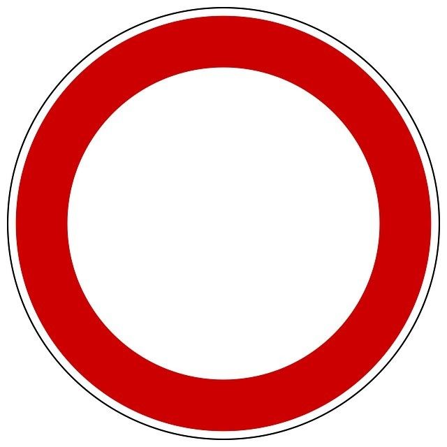 A red circle with a white border on a white background, possibly a traffic sign.