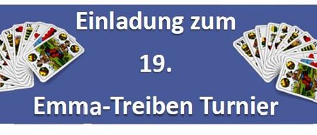 Einladung zum 19. Emma-Treiben Turnier. Datum: Samstag, 31. Jänner 2026. Beginn: 15:00 Uhr. Ort: KOMM-Zentrum Leitersdorf. Es gibt wieder viele regionale Preise zu gewinnen! Anmeldung bei: Hoeber Reinhard 0664 75 07 37 20. Taucher Stefan 0664 43 55 06 3.