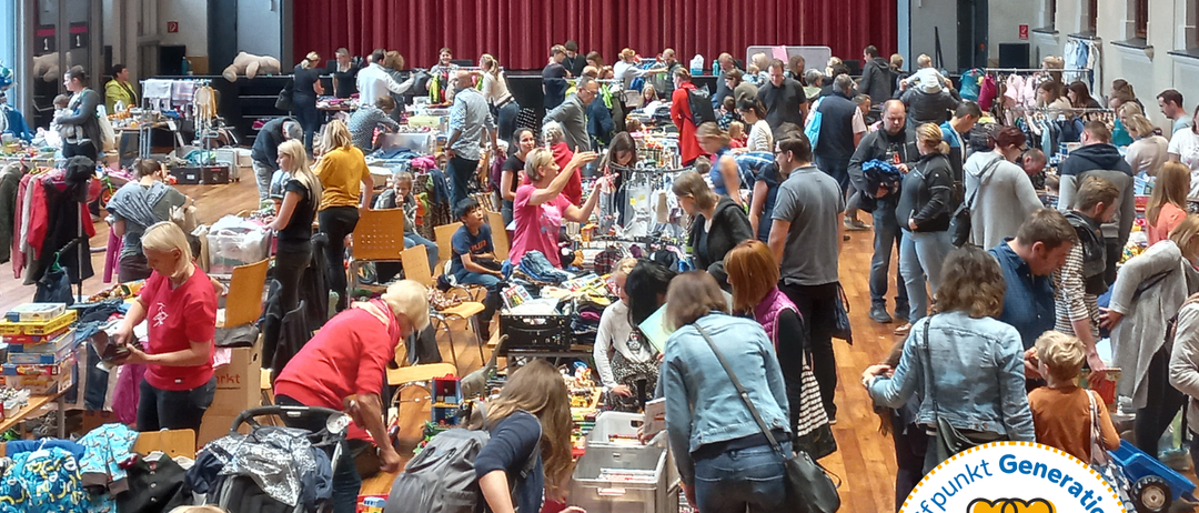 Plakat für einen Kinderflohmarkt im Elter-Kind-Zentrum am Samstag, 26.09.2026, von 08:00 bis 11:30 Uhr. Wetterunabhängig INDOOR im forumKLOSTER Gleisdorf.