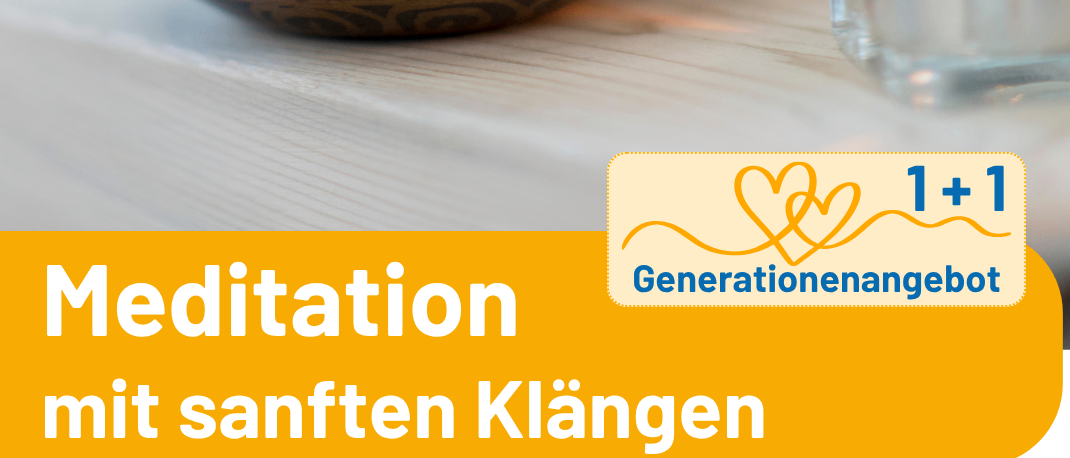 Eine Anzeige für eine Meditationssitzung mit sanften Klängen am 2. Oktober 2026. Sie findet freitags von Michaela von 19:15 bis 20:15 im EKiZ Gleisdorf im Haus des Kindes, 2. Stock statt.