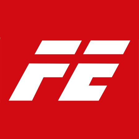 Ein Logo mit weißen Buchstaben 'FF' auf rotem Hintergrund.