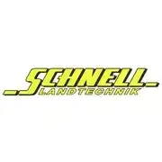 Ein gelbes Logo mit dem Text Schnell Landtechnik auf weißem Hintergrund.