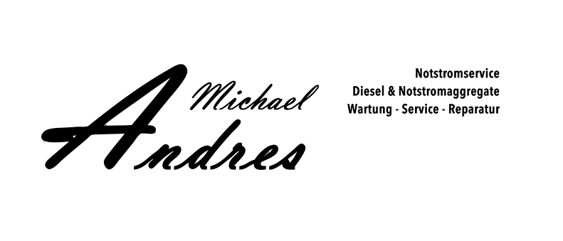 Ein Logo für Michael Andres, ein Service für Diesel- und Notstromaggregate, mit Wartung, Service und Reparatur.