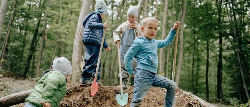 Bild enthält, Shovel, Boy, Child, Male, Person, Outdoors, Pants, Chasing, Nature, Vegetation