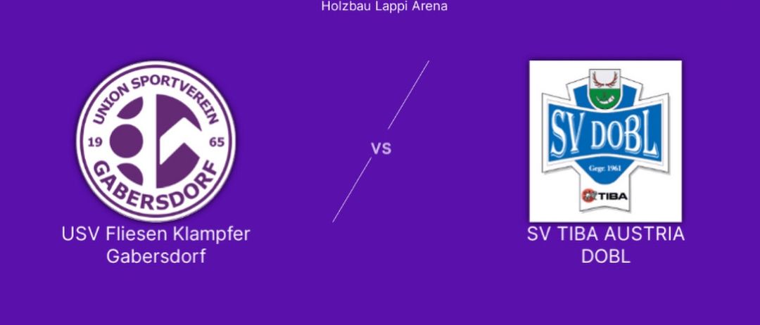Ein Plakat für eine Sportveranstaltung am 08.08.2025 um 19:00 Uhr in der Holzbau Lappi Arena. Es zeigt zwei Teams, Sportverein 65 und SV TIBA Dorf.
