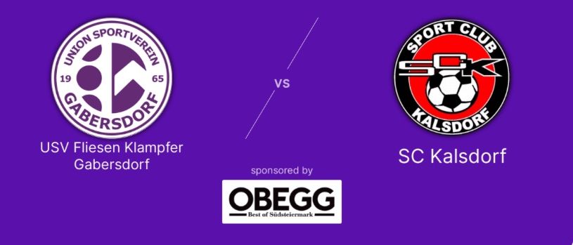 Ein Fußballspiel am 2. September 2025 um 19:00 im Holzbau Lappi Arena in Gabersdorf. Teams sind USV Fliesen Klampfer Gabersdorf und SC Kalsdorf.