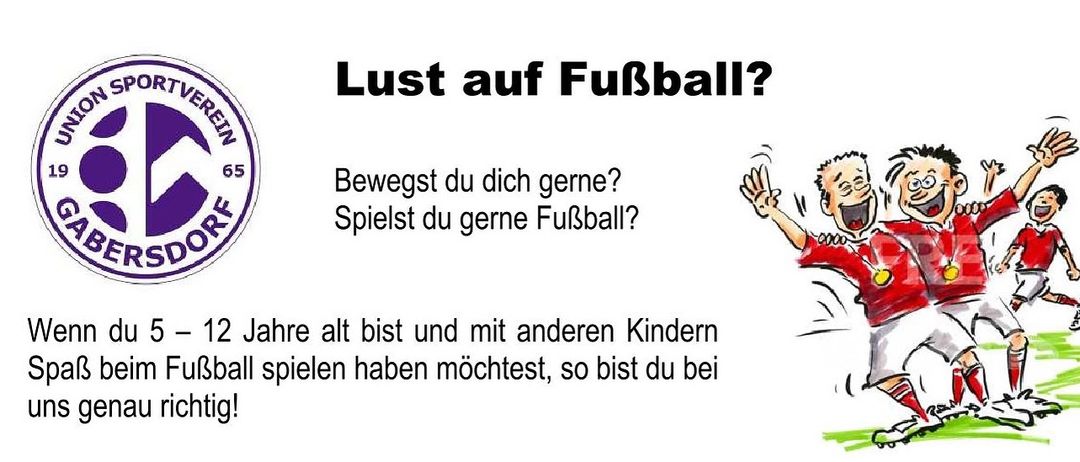 Fußballbegeisterte ab 12 Jahren, die gerne mit anderen Kindern Fußball spielen, sind zu einem kostenlosen Schnuppertraining am Dienstag, den 3.10., um 17:00 Uhr am Sportplatz Gabersdor eingeladen. Der Treffpunkt ist am Trainingsplatz, und spontane Teilnahme ist jederzeit möglich. Das Fußballtraining findet zweimal pro Woche statt. Kinderfußball (ab 4 Jahren) wird von ausgebildeten Trainern durchgeführt.