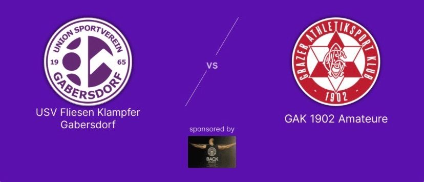 Ein Fußballspiel zwischen USV Fliesen Klampfer Gabersdorf und GAK 1902 Amateure. Datum: 10. April 2026. Zeit: 19:00. Ort: Holzbau Lapp Arena Gabersdorf.