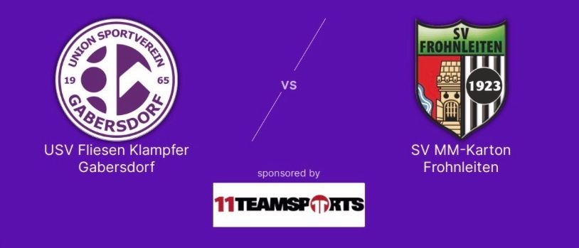 A soccer match between USV Fliesen Kampfer Gabbrsdorf and SV MM-Karton Frohnleiten on May 13, 2026 at 19:00 at Holzbau Lappi Arena Gabbrsdorf.