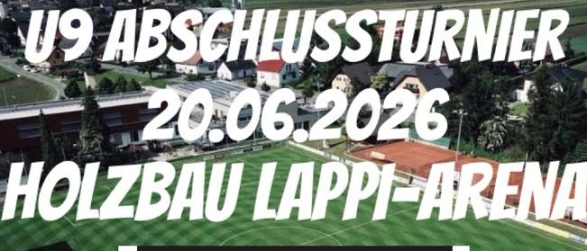 Ein Sportfeld zeigt ein bevorstehendes Ereignis am 20.06.2026 in der Holzbau Lapp-Arena. Das Feld hat eine Anzeigetafel und eine Liste der teilnehmenden Teams auf einem Bildschirm.