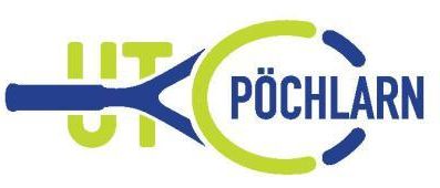 Das Bild zeigt das Logo für Pöchlarn, mit einem blau-grünen kreisförmigen Design und dem Text 'Pöchlarn' darin. Das Wort 'IT' ist in weiß darüber im Kreis zu sehen.