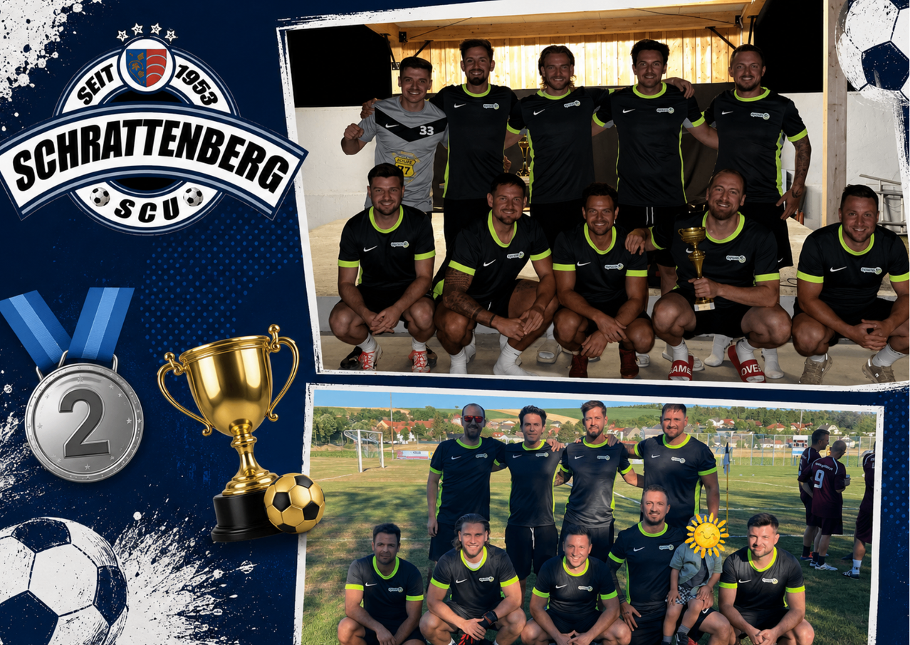 A collage of images featuring a soccer team, one image shows the team holding a trophy, another shows them on a field, and the last shows them in a group photo.