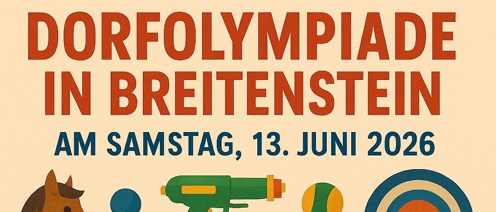 Plakat für eine Familienveranstaltung am 13. Juni 2026. Es zeigt eine vierköpfige Familie mit verschiedenen Spielzeugen und Sportgeräten um sie herum. Kaffee und Snacks ab 15 Uhr verfügbar.